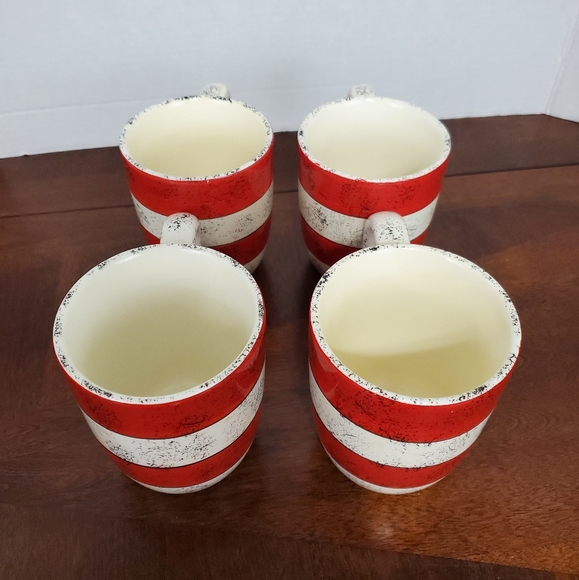 Oneida Sakura Colonial Mugs (No Trim) Red & White Speckled ~ Set Of 4 Pre-Owned - Picture 7 of 10